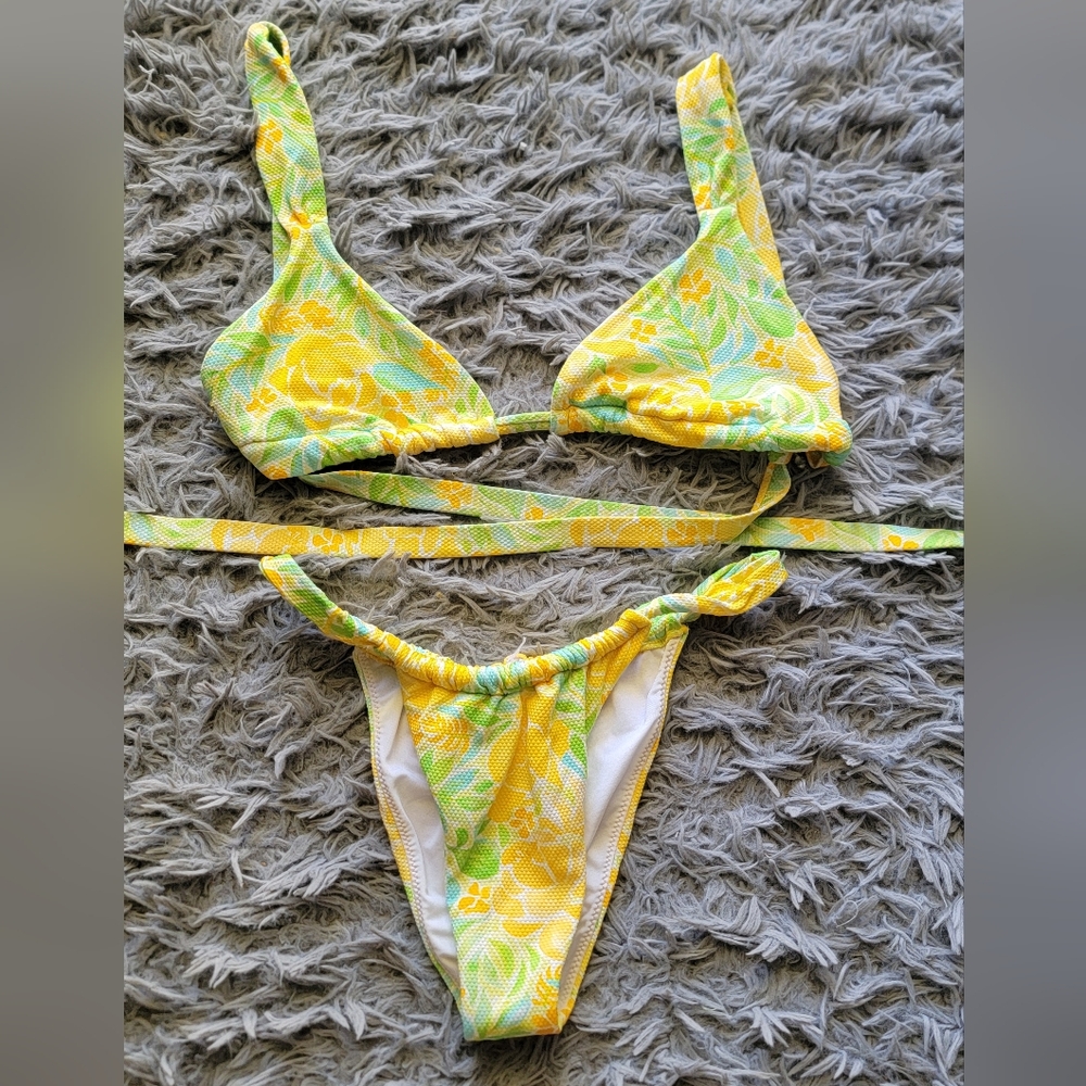 Yellow Floral Bikini Set